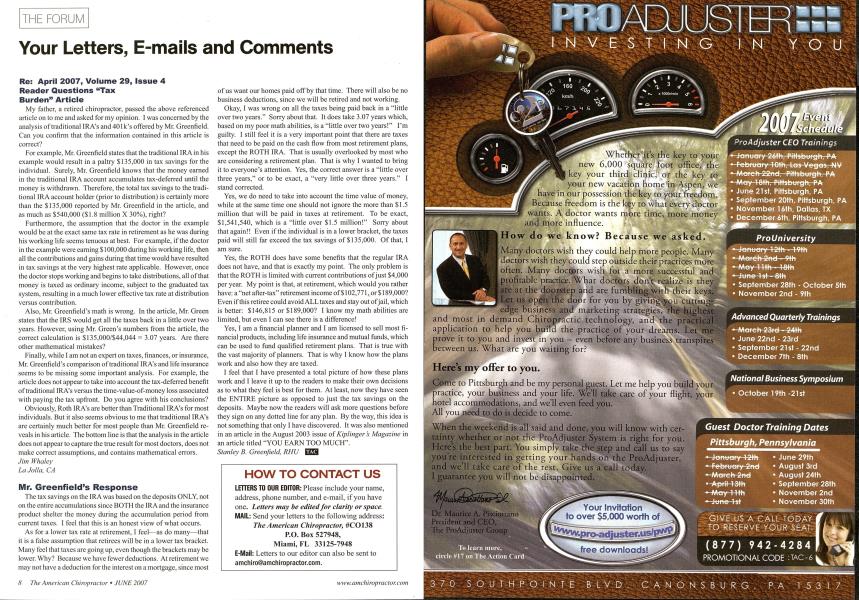 Your Letters, E-mails and Comments