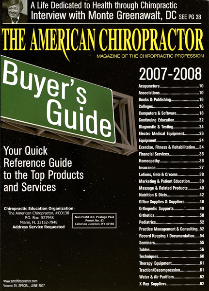 Issue: - Buyers Guide 2007 | The American Chiropractor