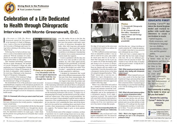 Celebration of a Life Dedicated to Health through Chiropractic Interview with Monte Greenawalt, D.C.