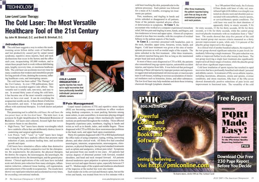 Low-Level Laser Therapy: The Cold Laser: The Most Versatile Healthcare Tool of the 21st Century