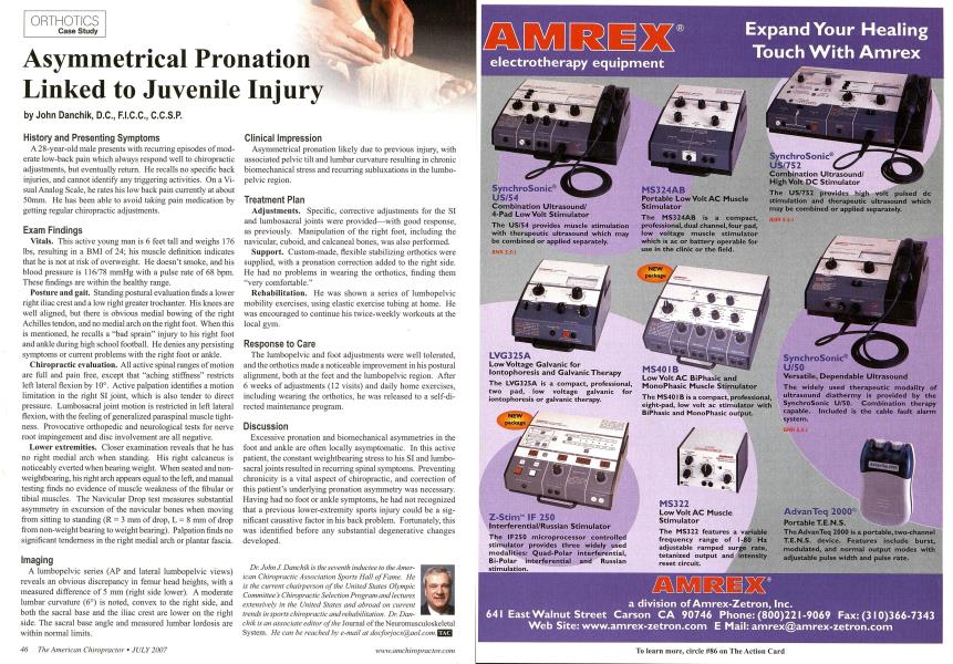 Asymmetrical Pronation Linked to Juvenile Injury