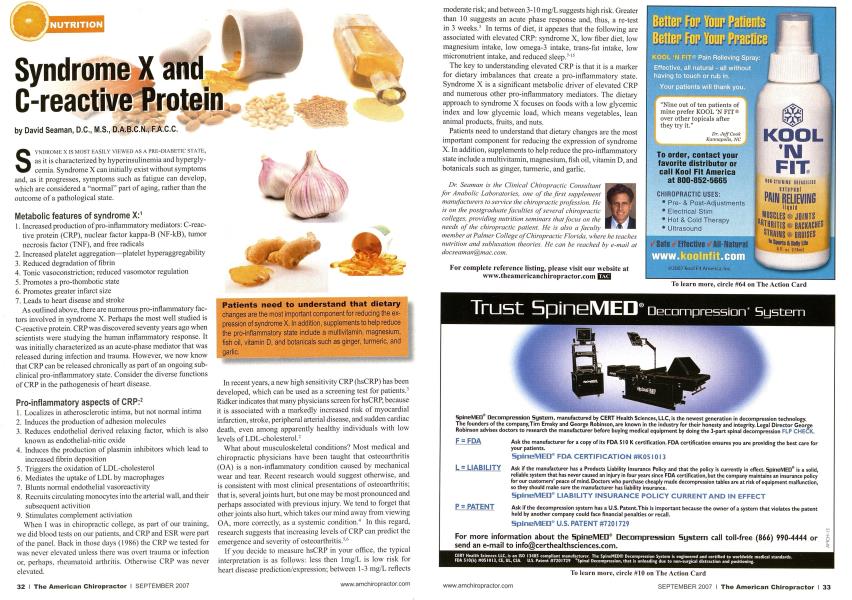 Syndrome X and C-reactive Protein