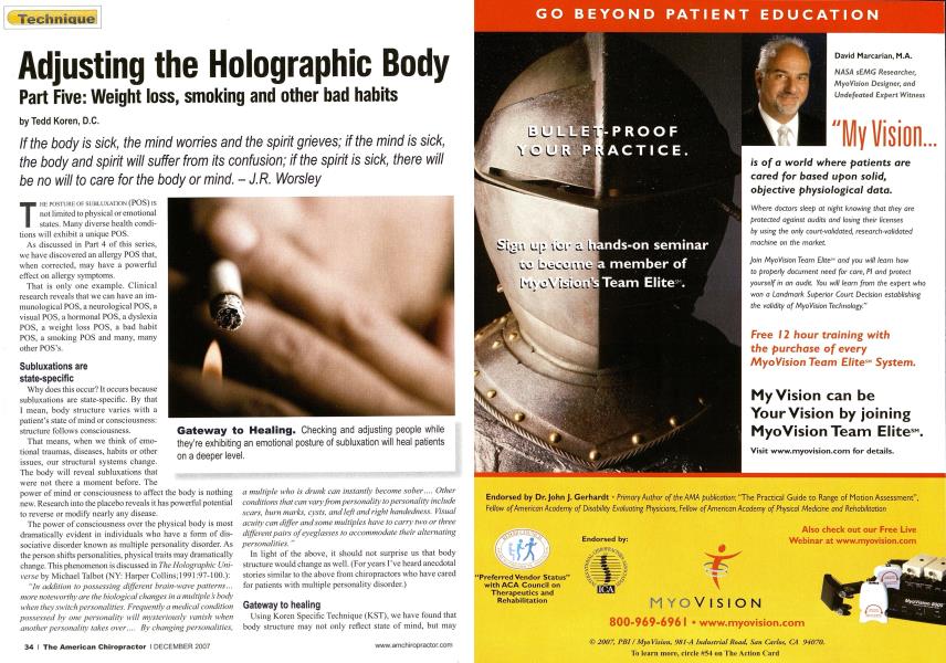 Adjusting the Holographic Body Part Five: Weight loss, smoking and other bad habits