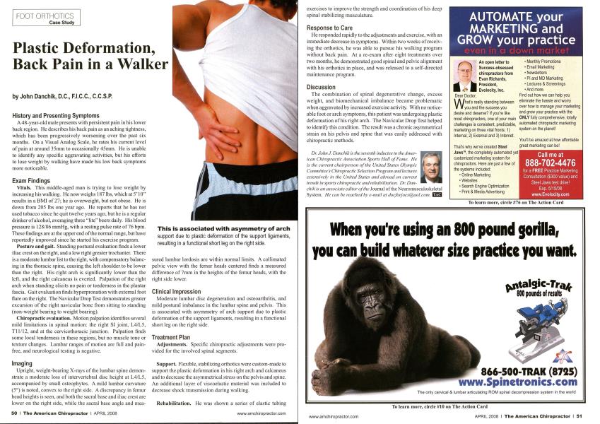 Plastic Deformation, Back Pain in a Walker