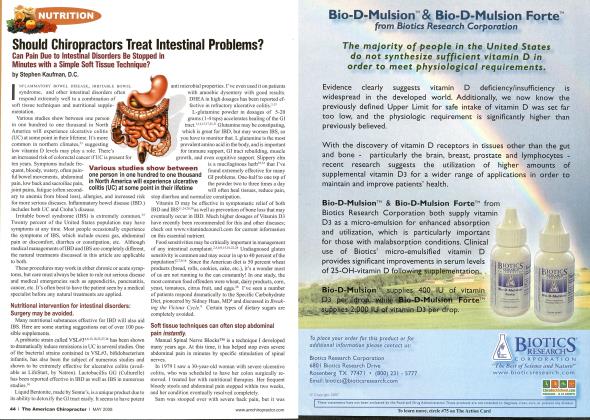 Should Chiropractors Treat Intestinal Problems? Can Pain Due to Intestinal Disorders Be Stopped in Minutes with a Simple Soft Tissue Technique?