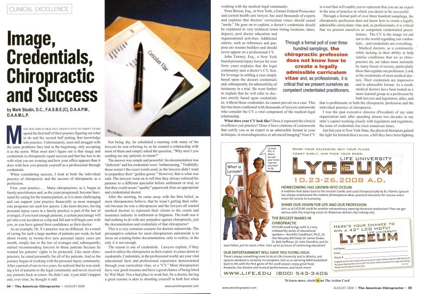 Image, Credentials, Chiropractic and Success