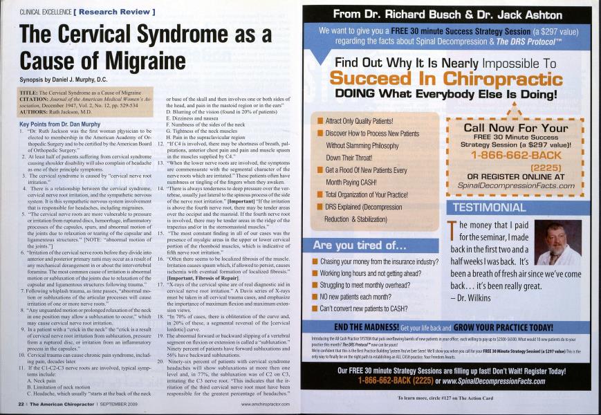 The Cervical Syndrome as a Cause of Migraine