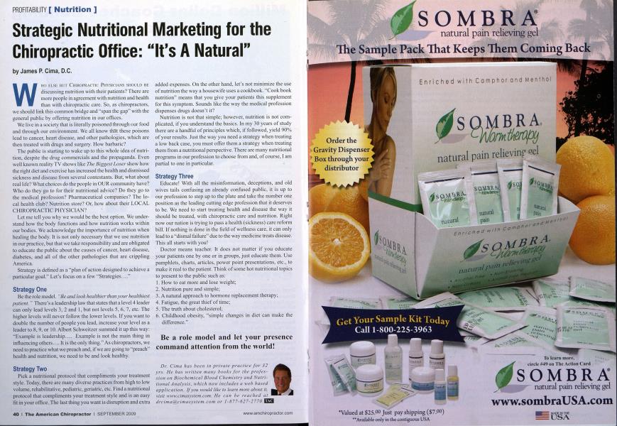 Strategic Nutritional Marketing for the Chiropractic Office: "It's A Natural"