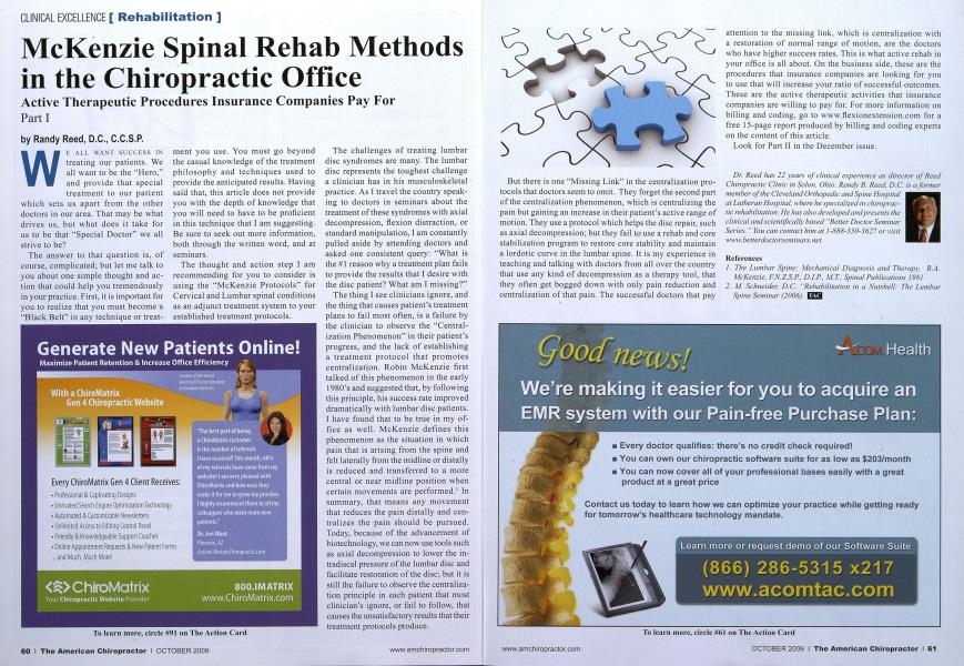 McKenzie Spinal Rehab Methods in the Chiropractic Office