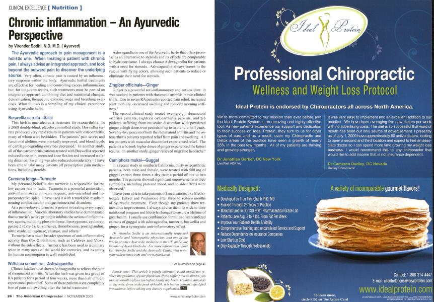 Chronic inflammation -- An Ayurvedic Perspective
