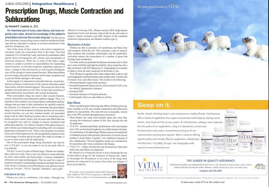 Prescription Drugs, Muscle Contraction and Subluxations