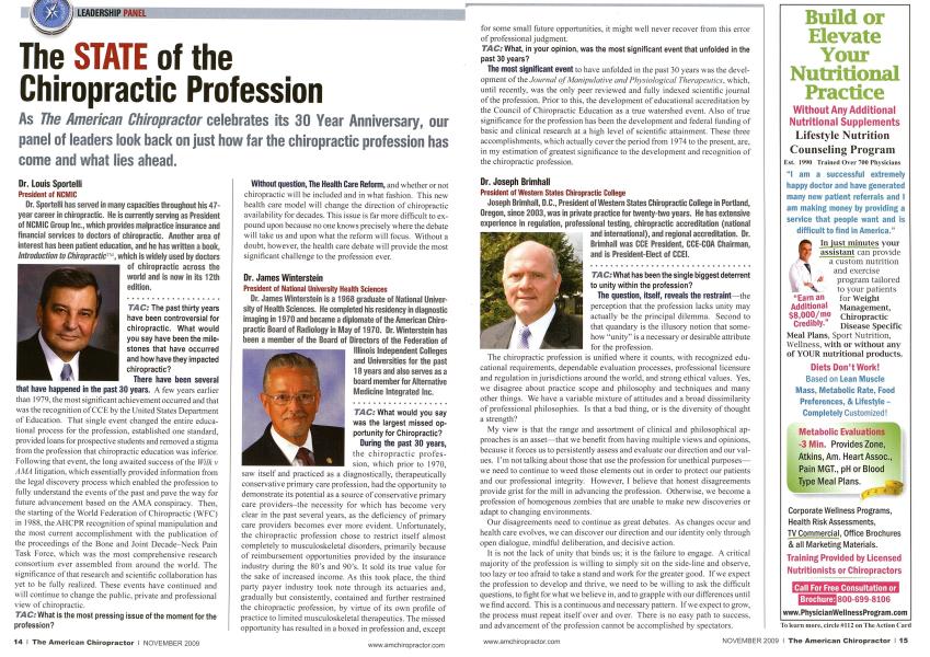 The STATE of the Chiropractic Profession