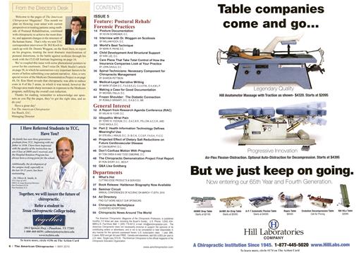 Table of Contents, Page: 6 - May 2010 | The American Chiropractor
