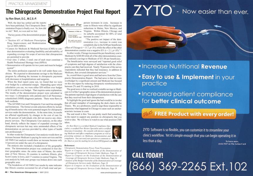 The Chiropractic Demonstration Project Final Report