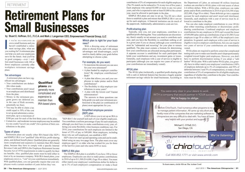 Retirement Plans for Small Businesses