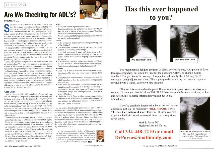 Are We Checking for ADL's?