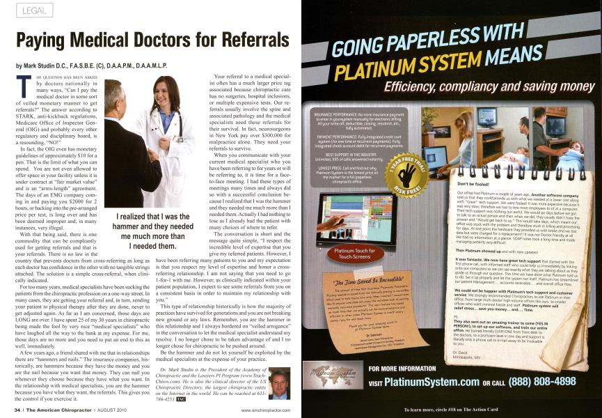 Paying Medical Doctors for Referrals