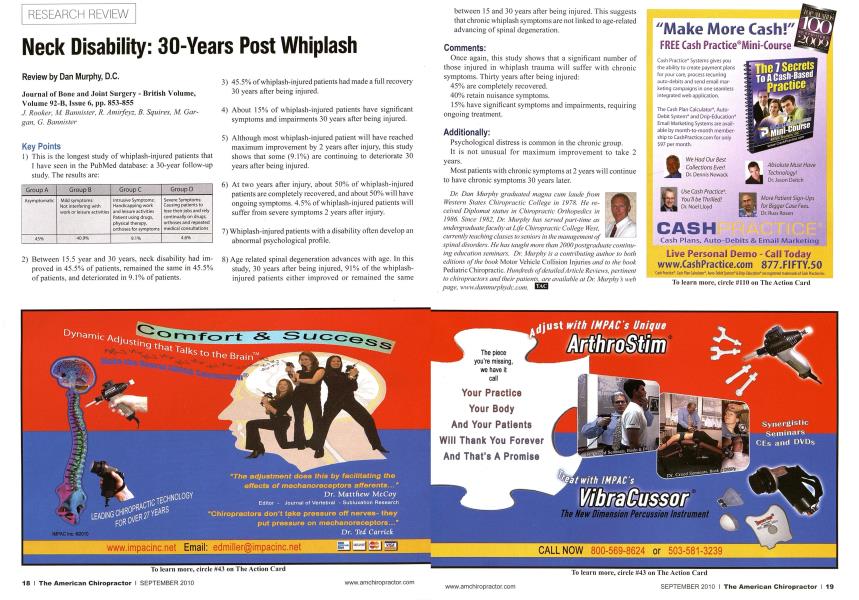 Neck Disability: 30-Years Post Whiplash