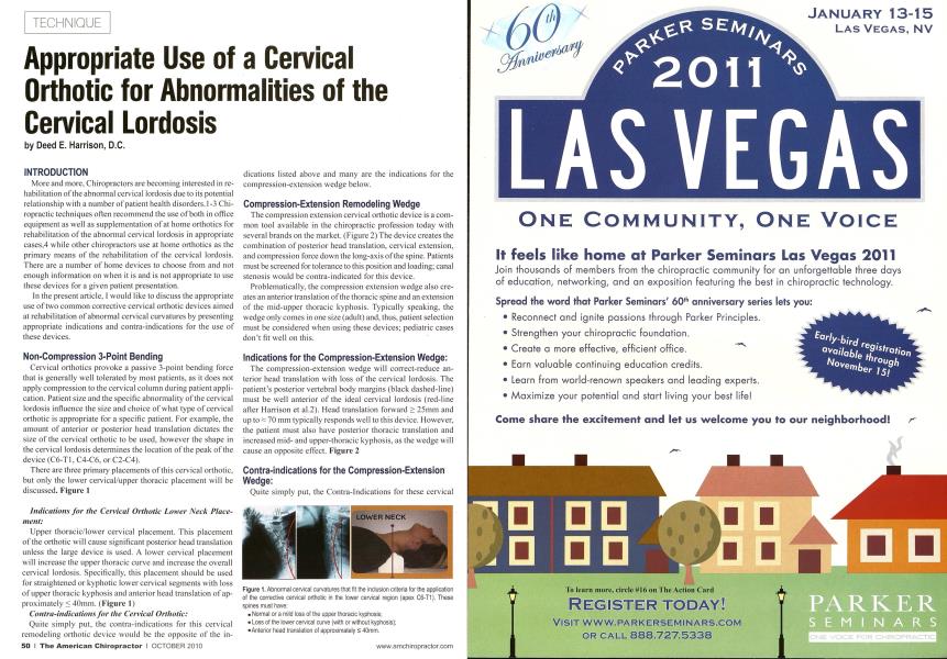 Appropriate Use of a Cervical Orthotic for Abnormalities of the Cervical Lordosis