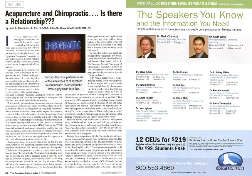 Acupuncture and Chiropractic.... Is there a Relationship???