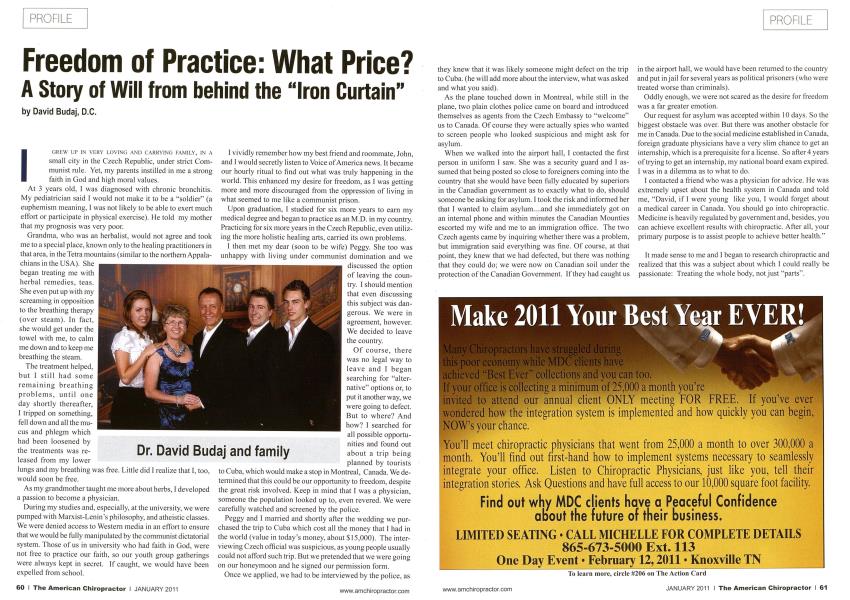 Freedom of Practice: What Price? A Story of Will from behind the "Iron Curtain"