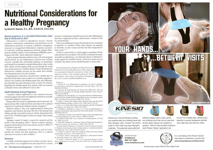 Nutritional Considerations for a Healthy Pregnancy