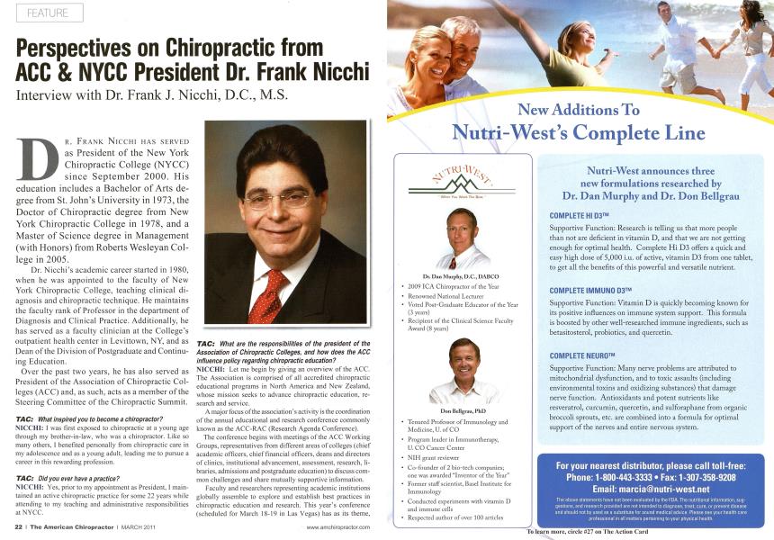 Perspectives on Chiropractic from ACC & NYCC President Dr. Frank Nicchi