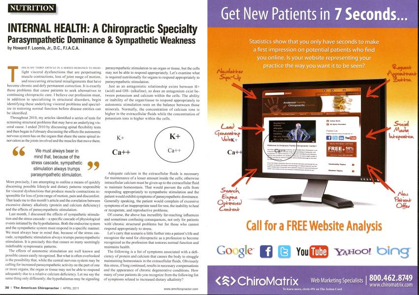 INTERNAL HEALTH: A Chiropractic Specialty Parasympathetic Dominance & Sympathetic Weakness