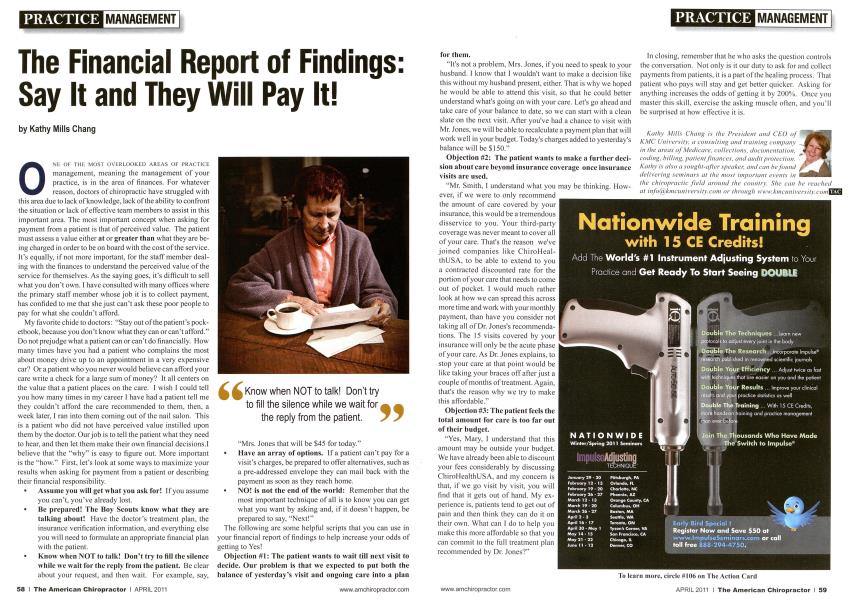 The Financial Report of Findings: Say It and They Will Pay It!