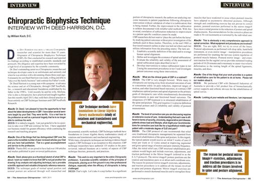 Chiropractic Biophysics Technique, Page: 54 - May 2011 | The American Chiropractor