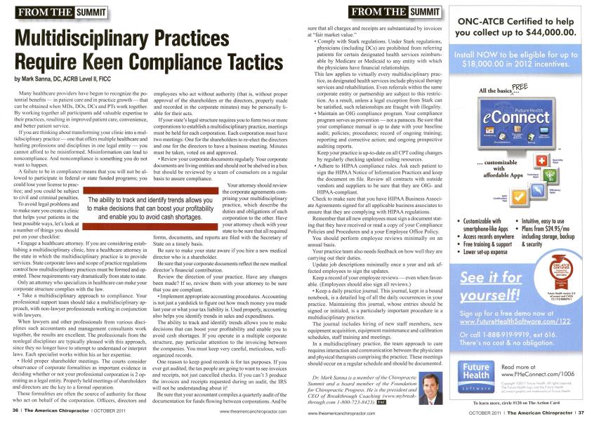 Multidisciplinary Practices Require Keen Compliance Tactics