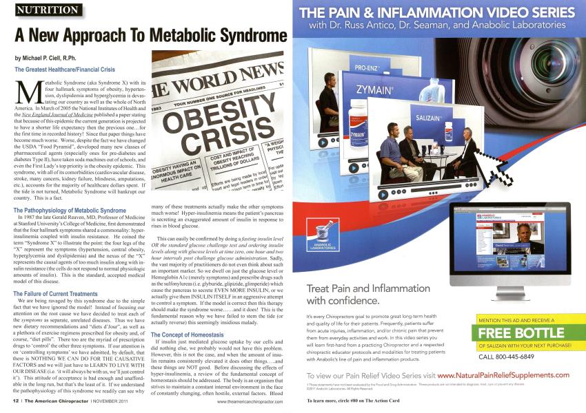 A New Approach To Metabolic Syndrome