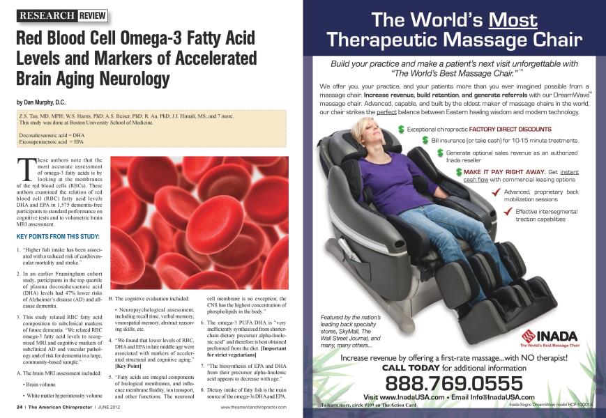 Red Blood Cell Omega-3 Fatty Acid Levels and Markers of Accelerated Brain Aging Neurology