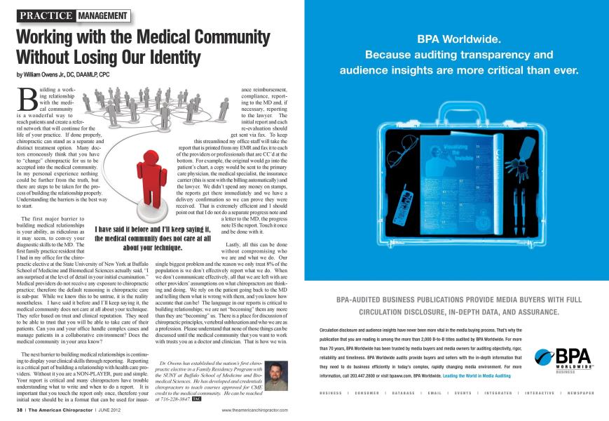 Working with the Medical Community Without Losing Our Identity