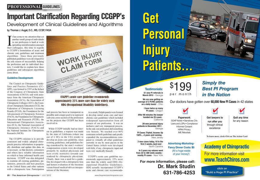 Important Clarification Regarding CCGPP's Development of Clinical Guidelines and Algorithms