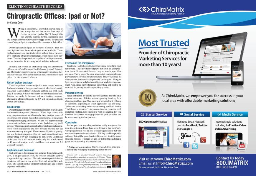 Chiropractic Offices: Ipad or Not?