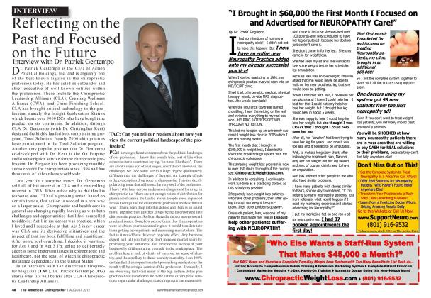 Reflecting on the Past and Focused on the Future Interview with Dr. Patrick Gentempo