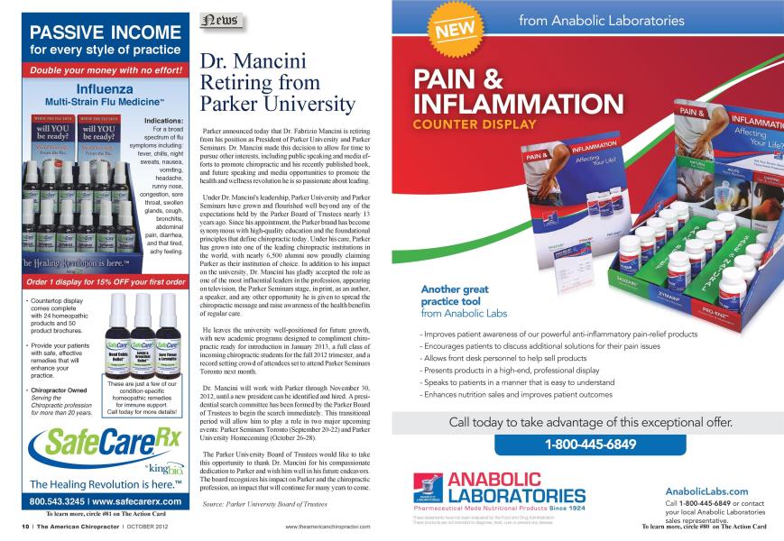 Dr. Mancini Retiring from Parker University