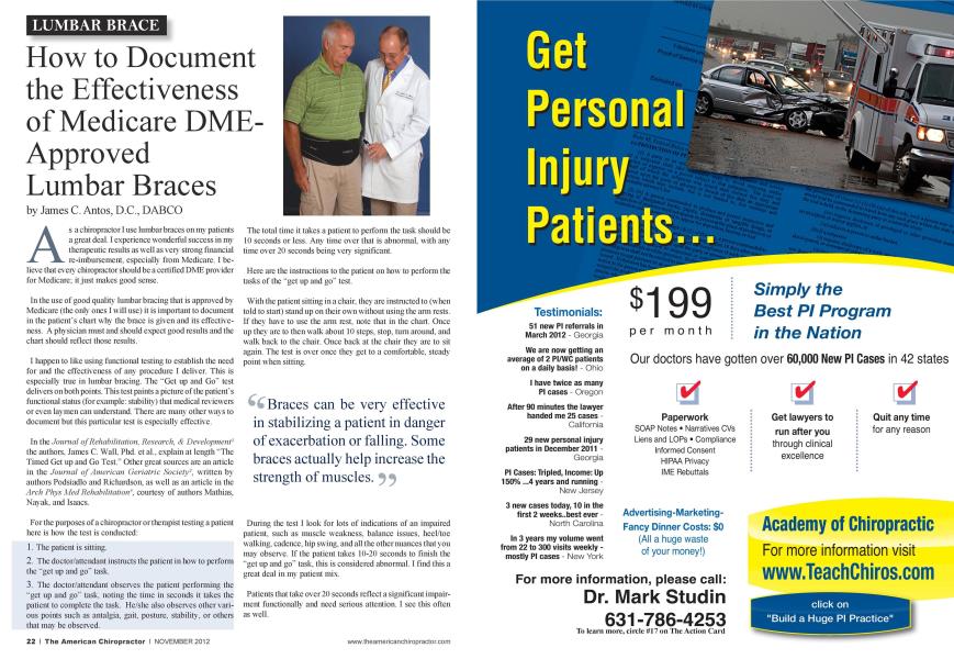 How to Document the Effectiveness of Medicare DME-Approved Lumbar Braces