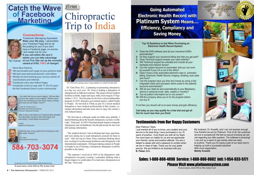 Chiropractic Trip to India