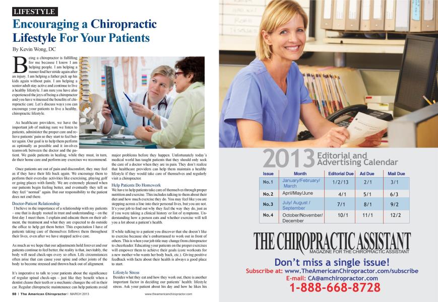 Encouraging a Chiropractic Lifestyle For Your Patients