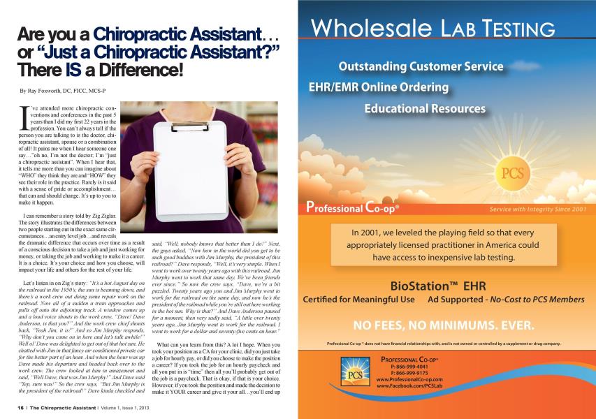 Are you a Chiropractic Assistant... or "Just a Chiropractic Assistant?" There IS a Difference!