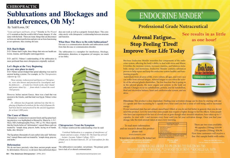Subluxations and Blockages and Interferences, Oh My!