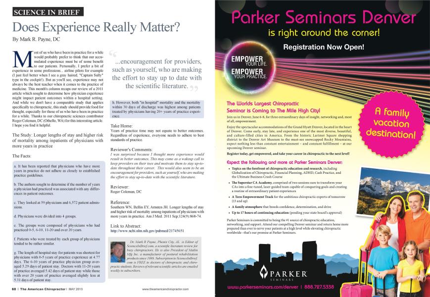 Does Experience Really Matter?