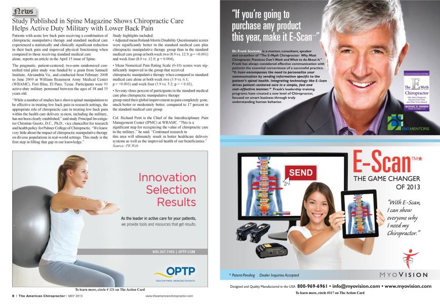 Study Published in Spine Magazine Shows Chiropractic Care Helps Active Duty Military with Lower Back Pain