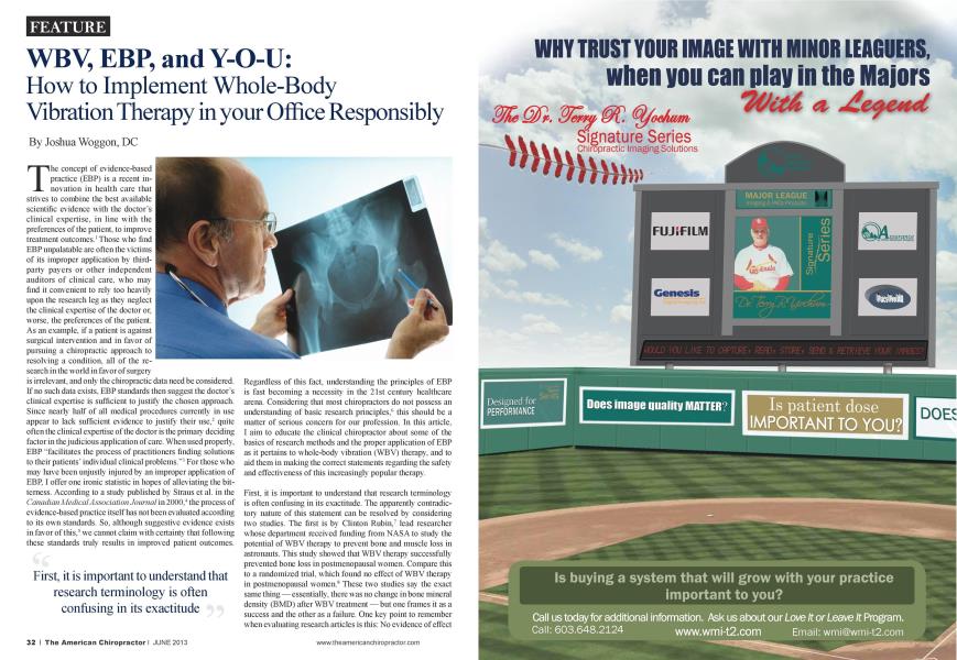 WBV, EBP, and Y-O-U: How to Implement Whole-Body Vibration Therapy in your Office Responsibly