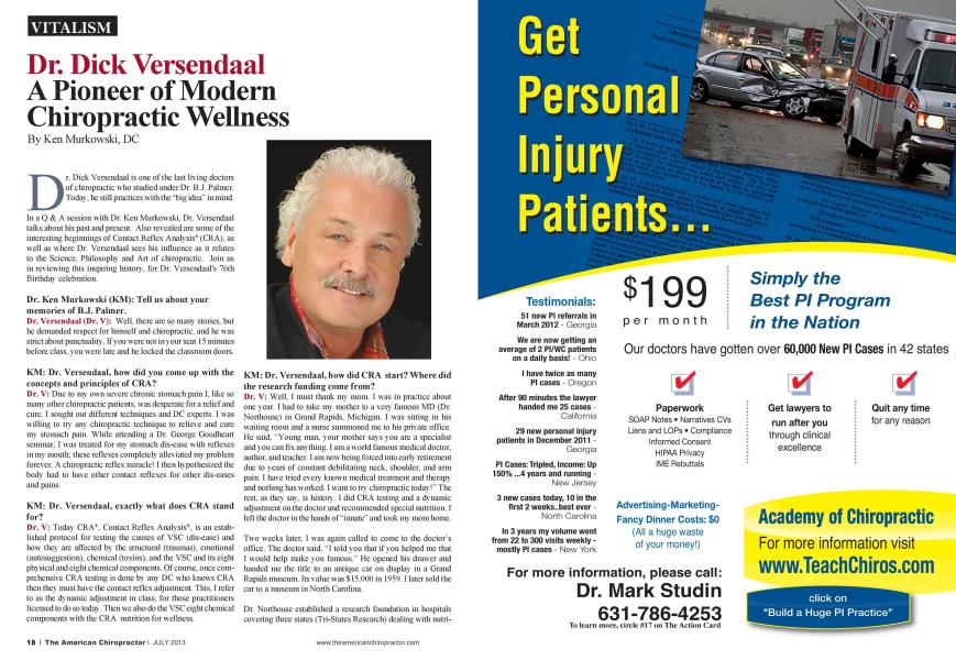 Dr. Dick Versendaal A Pioneer of Modern Chiropractic Wellness