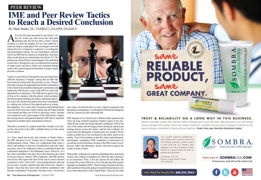 IME and Peer Review Tactics to Reach a Desired Conclusion