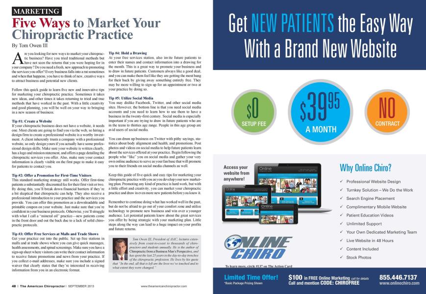 Five Ways to Market Your Chiropractic Practice