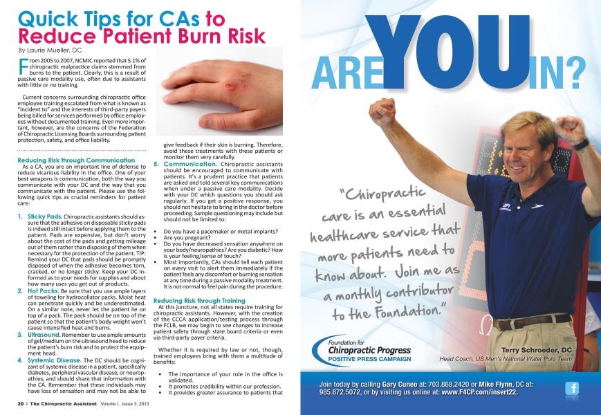 Quick Tips for CAs to Reduce Patient Burn Risk